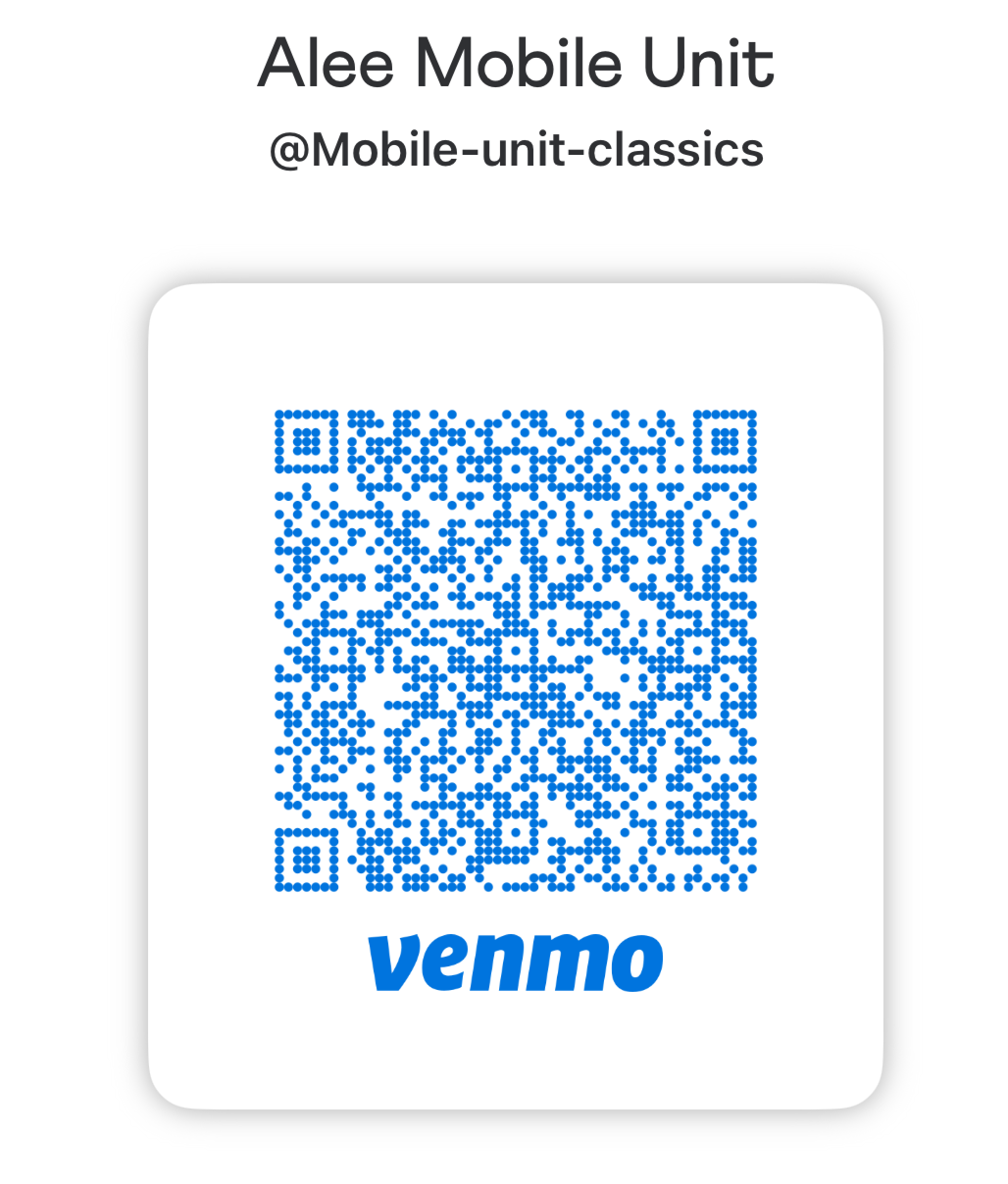 Venmo QR code for Alee Mobile Unit Classics